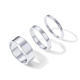 PAVOI 18K Gold Plated Three Stackable Ring Set - White Gold