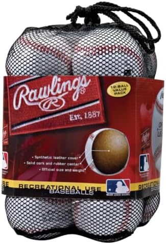 Rawlings | Official League Recreational Use Practice Baseballs | Youth | Bag of 12 | OLB3BAG12 | 12 Count