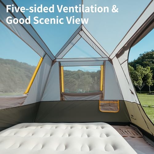 Naturehike Cape 4/6/8 Person Camping Tent, 60S Easy Setup Instant Tent Pop up Tent, Waterproof Large Tall 6/8 Person Tents for Camping, Car Camping