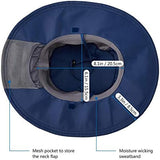 BASSDASH UPF 50+ Sun Fishing Hat Water Resistant with Detachable Neck Flap