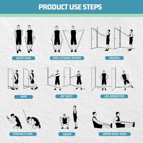 VEICK Resistance Bands, Exercise Bands, Workout Bands Set for Working Out with Handles for Men Women, Elastic Exercising Bands for Fitness Weights Work Out at Home Gym