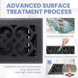 4x10 Inches Heavy Duty Walkable Floor Register Easy Adjust Air Supply Lever Floor Vents - Charlotte Design - Vent Cover for Home Floor - Matte Black