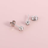 5 Pairs G23 Titanium Ear Piercing Stud Earrings for Sensitive Ears, Cubic Zirconia Stud Earrings Set for Ear Piercing Guns (Silver)