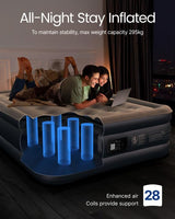 iDOO Air Mattress Full with Built in Pump, 18" Raised Comfort Blow up Mattress, Inflatable Mattress for Guests & Home, Air Bed, colchon inflable, Upgraded Four Chamber Technical Airbed