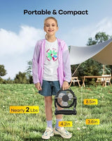 20000mAh Rechargeable Camping Fan with LED Lantern,Portable Battery Powered Outdoor Fan for Bedroom,Camping,Travel,Hiking,Beach,Office,Trave Accessories(Black)