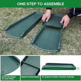 Splash Blocks for Gutters Downspouts, 24" Downspout Extensions for Rain Water Drainage, Thickened Gutter Splash Guard with Fixing Piles(2 Pack, Green)
