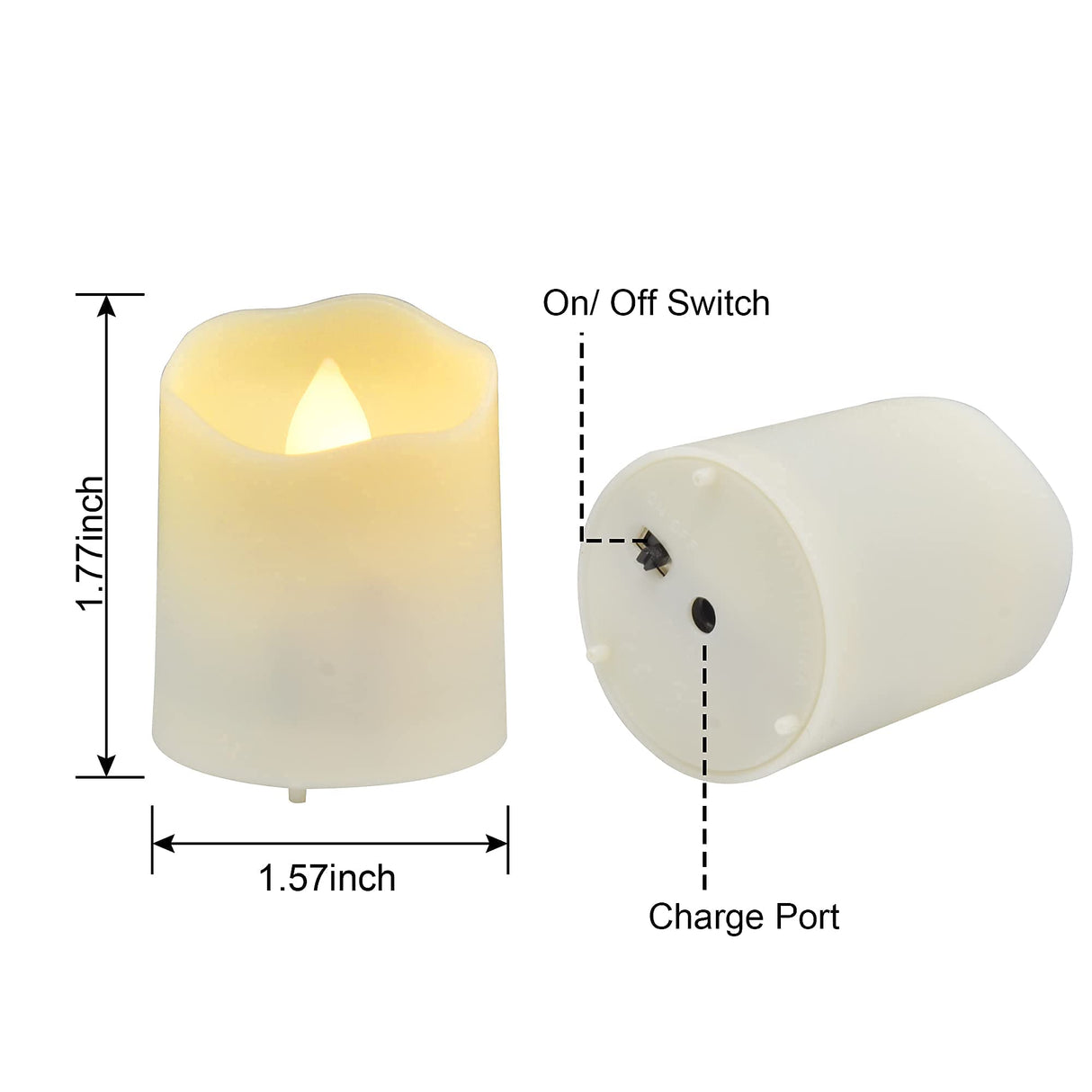 12 PCS Rechargeable Candles Flameless Tea Lights with Remote, USB LED Tealights with Timer Flickering Fake Candle, Votive Tea Light for Halloween, Holiday, Christmas, Party, Home Decorations