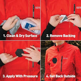 Gear AID Tenacious Tape Gore-TEX Fabric Patches for Quickly Fixing Holes and Tears in Jackets, Gloves, Rain and Ski Pants, Black, 2.5” x 2.8” Hexagon, 2.5” x 4” Rectangle