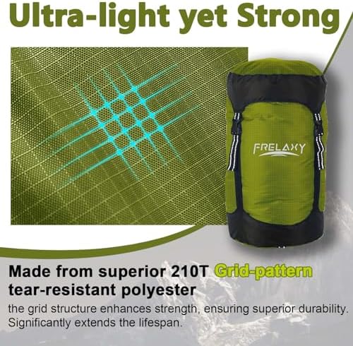 Frelaxy Compression Sack, 40% More Storage! 11L/18L/30L/45L/52L Compression Stuff Sack, Water-Resistant & Ultralight Sleeping Bag Stuff Sack - Space Saving Gear for Camping, Hiking