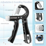 Grip Strength Trainer(5 Pack) with Finger Exerciser, Hand Grip Strengthener, Finger Stretcher,Grip Ring & Stress Relief Ball for Muscle Building and Injury Recover with Carry Bag