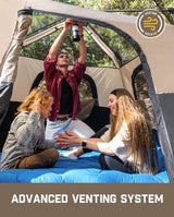 FanttikOutdoor Camping Tent 4/6/8/10 Person Instant Cabin Tent Setup in 60 Seconds with Rainfly & Windproof Portable with Carry Bag for Family Camping & Hiking