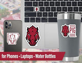 Arkansas Razorbacks Stickers (14 Piece) University of Arkansas Gifts for Men Football Fans for Car Laptop Water Bottle + 2 Large Car Decals, 10 Water Bottle Size, 2 Keyboard Size