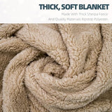 Outdoor Camping Blanket with Sherpa Lining, Extra Warm Thick Camp Blankets and Puffy Ultralight Soft Poncho DWR Camping Quilt for Cold Weather, Adventure, Sleeping, Backpacking 78"x 56"