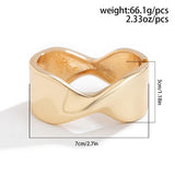 Impurain Gold Bangle Bracelets for Women Silver Plated Wide Wire Chunky Cuff Bracelets Trendy Hinged Cuff Open Wide Chunky Silver Bracelet Irregular Minimalist Bangle Jewelry (gold-2)