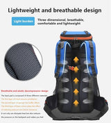 Bseash 60L Hiking Camping Backpack with Rain Cover, Waterproof Large Capacity Outdoor Sport Travel Daypack Climbing Touring (Army Green)