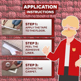 XFasten Double Sided Carpet Tape for Area Rugs 2 Inch x 60 Yards, Residue-Free Carpet Tiles Tape, Removable Heavy-Duty Rug Pad Gripper for Hardwood, Vinyl Flooring Underlayments, Laminate- Wood-Safe