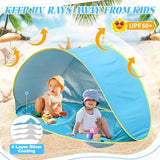 Baby Beach Tent-2 Pools Pop Up UPF 50+ Sunshade with Carry Bag, Portable for Travel,Beach,Camping,Indoor