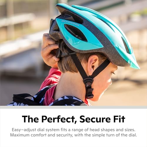 Schwinn Thrasher Bike Helmet for Youth Boys Girls Age 8-14 Years Old, Suggested Fit 55-58cm, Lightweight Microshell Design with Adjustable Side & Chin Strap, CPSC Safety Certified, Sleek, Sporty Style