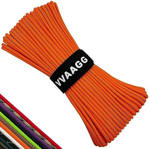 VVAAGG 550 Paracord 200FT - Lightweight and Durable 4mm Nylon Parachute Cord, Tent and Camping Rope, Clothesline - Orange