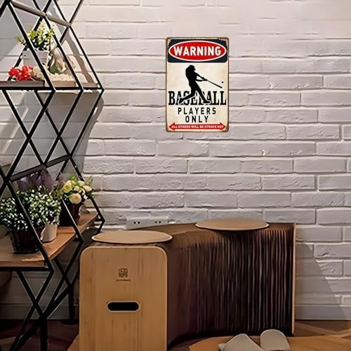 Vintage Baseball Wall Decor Sign - Metal Art for Boys Room Decor, Gift for Baseball Lovers - Perfect for Sports Themed Bedroom Decor, 8 x 12 Inch (928)