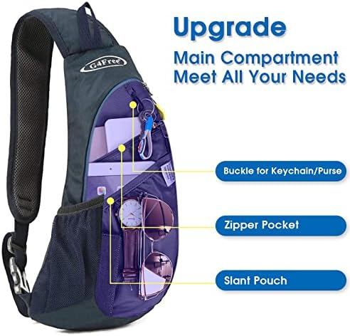 G4Free Sling Bags Men and Women Shoulder Backpack Small Crossbody Chest Sling Backpack (Blue)