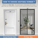 Magnetic Screen Door, Screen Door Mesh,Door Screen Magnetic Closure for Patio Door, Keep Bugs Out Automatical Closure, Easy Install, Actual Screen Size 38"x79" (Fit Door Size up to 36"x78")