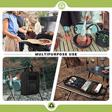 Hanging Camp Utensil Organizer with Towel Paper Holder, Portable Camping Kitchen Cookware Bag for Knives, Forks, Spoons & More, Outdoor Cooking Tools Storage Box for Travel & Hiking, Bag Only