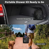 Moriko Portable Camping Shower, 6000mAh Rechargeable Shower Pump, Filtered Shower Head & 5 Gallons Foldable Bucket, Outdoor Shower for Hiking Beach, Travel, Pet Bath, Car Washing, Surf & Boat Cleaning