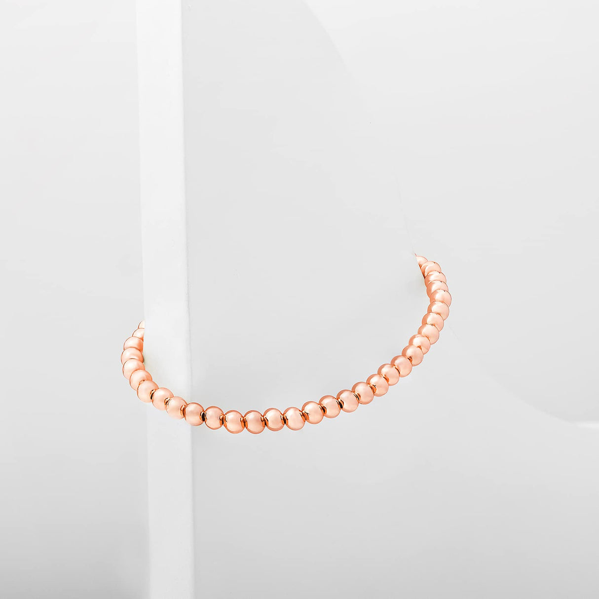 PAVOI 14K Rose Gold Plated Beaded Bracelet | Womens Ball Bracelet | Plated Gold Bracelets For Women
