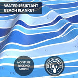 Extra Large Beach Blanket Waterproof & Sandproof 9'x10'8" for 10 People - Beach Essentials for Family, Picnic, Concert, Travel - Includes 4 (+2) Stakes - by Everlasting Comfort