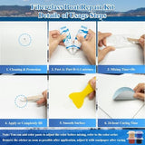Marine Fiberglass Repair Kit (Color Match), 3.5oz/100g Gel Coat Repair Kit for Boats, Fiberglass Repair Fix Holes, Chips, Deep Cracks, Ceramic, Porcelain Fiberglass Filler