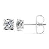Belacqua 1/2 Carat Round Lab Grown Diamond Stud Earrings in 14K White Gold