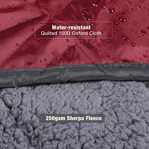 REDCAMP Large Warm Blanket with Sherpa Lining, Cold Weather Outdoor Blanket Windproof for Camping Stadium, Machine Washable 79"x 79" Red