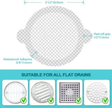 100 Pack, Disposable Shower Drain Hair Catcher Mesh Stickers