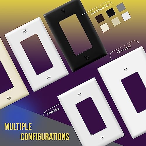 ENERLITES Decorator Light Switch or Receptacle Outlet Wall Plate, Over-Size 1-Gang 5.5" x 3.5", Unbreakable Polycarbonate Thermoplastic, UL Listed, 8831O-W-10PCS, White (10 Pack)