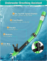 Snorkel Set Adults Snorkeling Gear Anti-Fog Panoramic View Swim Mask Dry Top Snorkel Kit with Carry Bag for Snorkeling Scuba Diving Swimming Travel