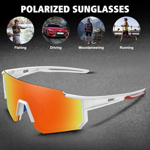 STORYCOAST Polarized Sports Sunglasses for Men Women,Driving Fishing Cycling Mountain Bike Sunglasses UV400 Protection