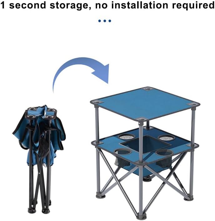 Folding Camping Table,Beach Tables for Sand Foldable,Camp Table,Comes with 4 Cup Holders and Storage Bags,Quick Unfolding and Folding，Suitable for Camping