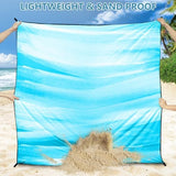 Beach Blanket Waterproof Sandproof Beach Mat 79" X 83" /10'x9'for 2-8 Adults Quick Drying Outdoor Picnic Mat Beach Accessories for Travel, Camping, Hiking