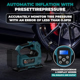 Cordless Tire Inflator Air Compressor for Makita 18V Battery, 160PSI Portable LED Light Handheld Air Pump with Digital Pressure Gauge for Cars Motorcycles Bikes Sport Balls(Battery Not Included)