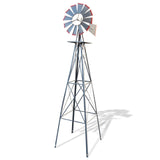 Outvita 8FT Gray Metal Ornamental Windmill Weather Vane
