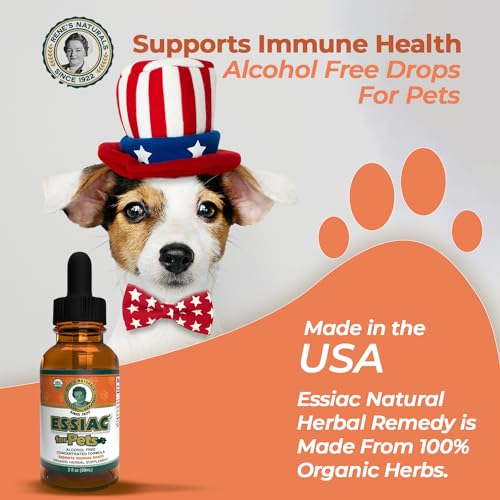 Essiac for Pets | USDA Organic | Daily Drops for Immune Support and Longevity | Pre-Measured Dropper | Alcohol Free Concentrated Formula | 2oz (59ml)