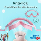 Seago Swim Goggles 2 Pack Anti-Fog Anti-UV Wide View Swimming Goggles for Kids 3-15