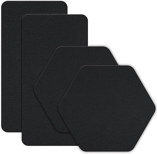 Gear AID Tenacious Tape Gore-TEX Fabric Patches for Quickly Fixing Holes and Tears in Jackets, Gloves, Rain and Ski Pants, Black, 2.5” x 2.8” Hexagon, 2.5” x 4” Rectangle