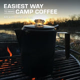 COLETTI Black Bozeman Percolator Coffee Pot — Camping Coffee Pot, Coffee Percolator – America’s Sleekest Percolator – Pure Stainless Steel, NO Aluminum or Plastic (9 Cup)
