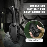 7.68" EDC Survival Knife with Fire Starter L-Y, Small EDC Full Tang Fixed Blade Knife with Sheath, Belt Clip, Full Black