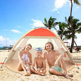 Gorich Beach Tent Sun Shelter for 3/4-5/6-7/8-10 Person with UPF 50＋ UV Protection, Lightweight & Easy Setup Beach Shade Canopy, Portable Beach Shade Tent Beach Cabana