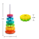 LUCKFUTURE Spinning Stacking Toys, Educational Toddler Toy Stacking Rings Baby Toys, Montessori Toy for Girls and Boys, Spin Gears Christmas Birthday Gift for 1-3 Year Old