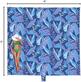 WEKAPO Beach Blanket Waterproof Sandproof Oversized, Extra Large Beach Mat Sand Free, Lightweight & Compact Sand Free Mat with 6 Stakes & 4 Corner Pockets