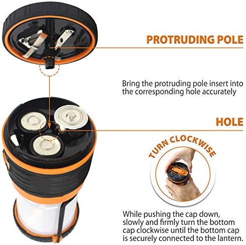 LED Camping Lantern, Battery Powered LED 1800LM, 4 Camping Lights Modes, Perfect Lantern Flashlight for Hurricane, Emergency Light, Storm, Power Outages, Survival Kits, Hiking, Fishing, Home and More